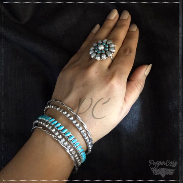 Turquoise and Pearl Ring - Image 4
