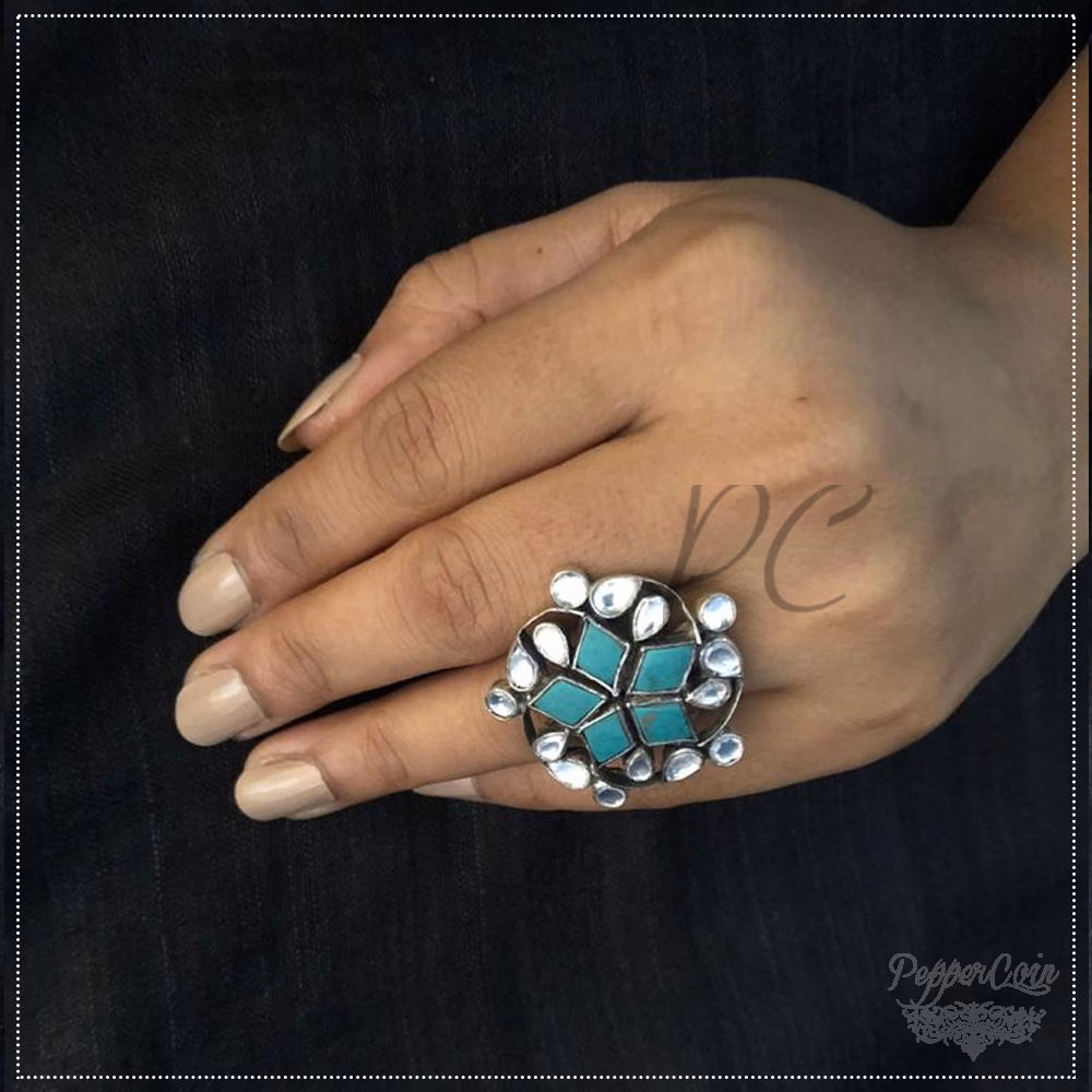 Turquoise Finger Ring - Image 4