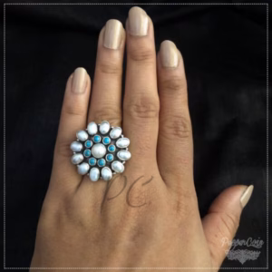 Turquoise and Pearl Ring