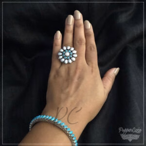 Turquoise and Pearl Ring - Image 2