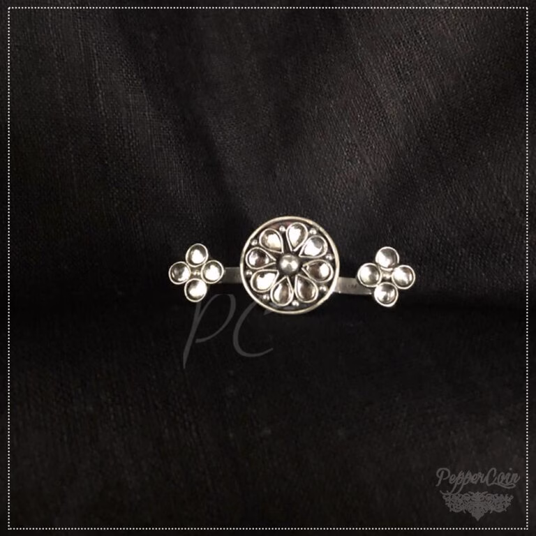 Cut glass silver ring - Image 4