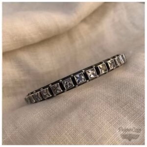 White Cut Stone Bangle - Image 5