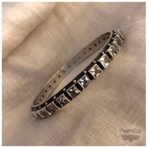White Cut Stone Bangle