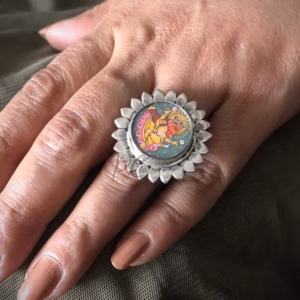 Hand Printed Ganeshji Ring