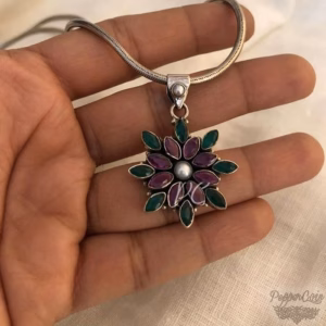 Flower Pendant with Pearls
