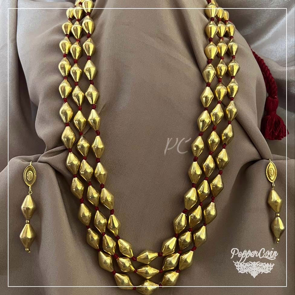 Dholki Wax Beads Neckpiece