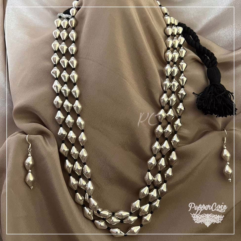 Dholki Wax Beads Neckpiece